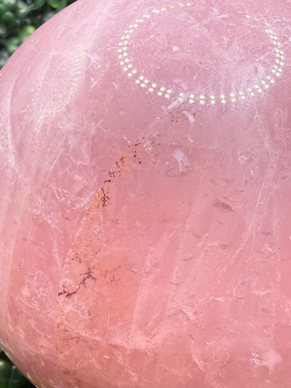 3.66 lb Rose Quartz Sphere w/ Dendrites - Picture 4 of 7